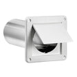 Lambro 4-In. Plastic Wall Exhaust Dryer Vent with Single Flap and 11-in. Pipe, White, 1422WTP-R