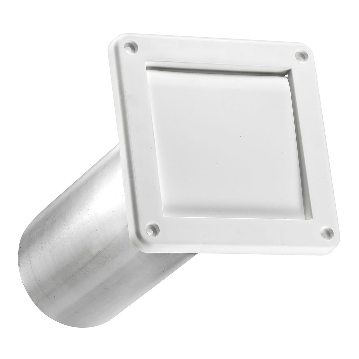 Lambro 4-In. Plastic Wall Exhaust Dryer Vent with Single Flap and 11-in. Pipe, White, 1422WTP-R