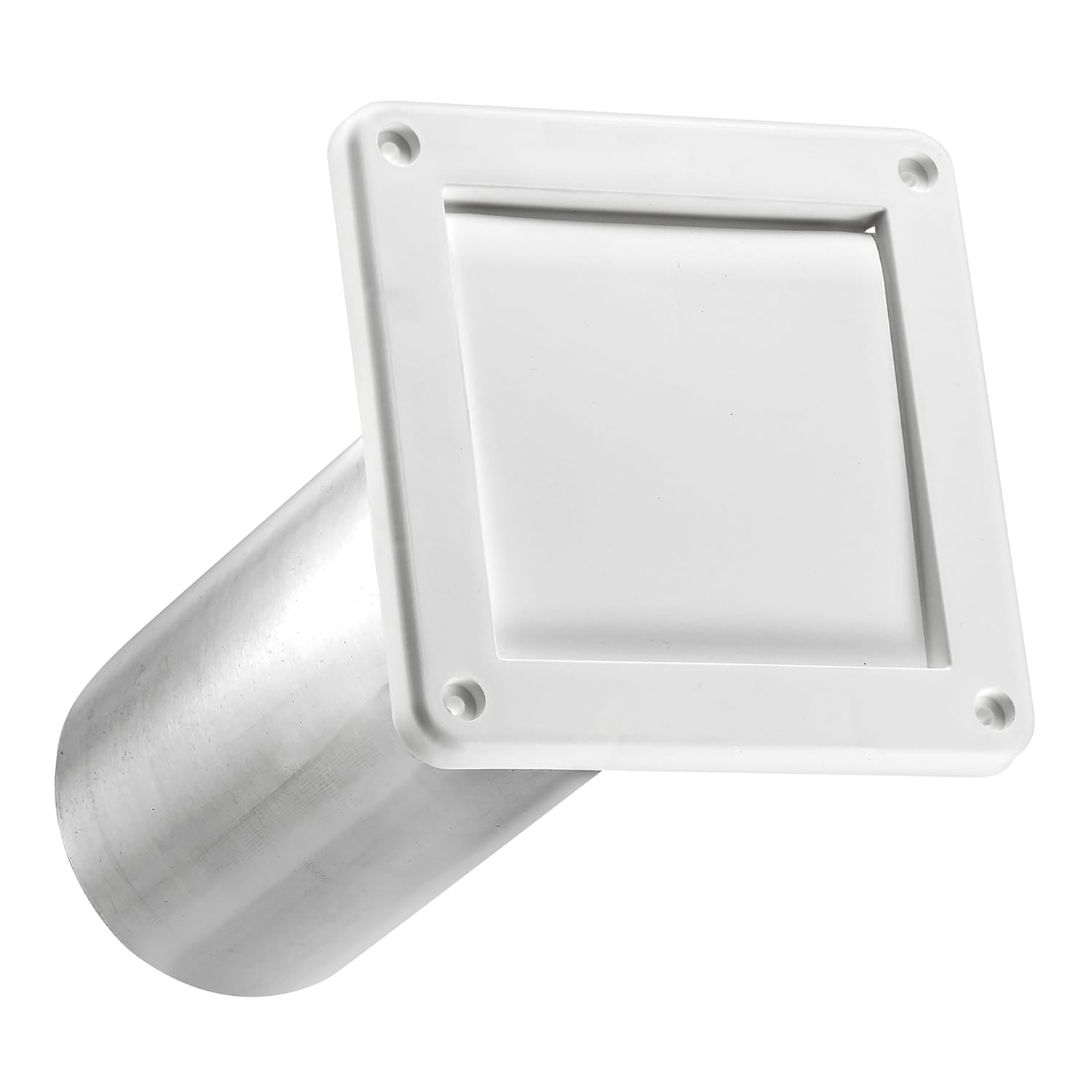 Lambro 4-In. Plastic Wall Exhaust Dryer Vent with Single Flap and 11-in. Pipe, White, 1422WTP-R