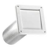 Lambro 4-In. Plastic Wall Exhaust Dryer Vent with Single Flap and 11-in. Pipe, White, 1422WTP-R