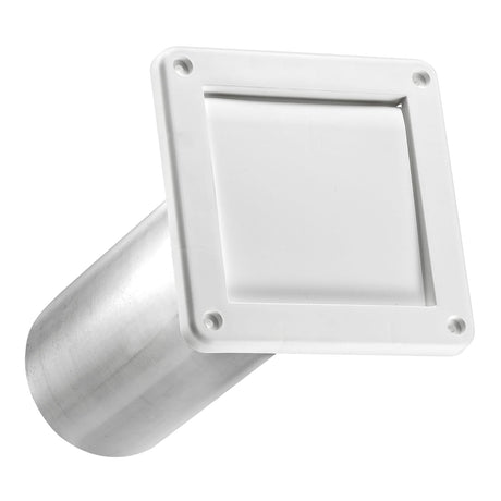 Lambro 4-In. Plastic Wall Exhaust Dryer Vent with Single Flap and 11-in. Pipe, White, 1422WTP-R