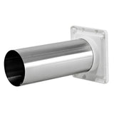 Lambro 4-In. Plastic Wall Exhaust Dryer Vent with Single Flap and 11-in. Pipe, White, 1422WTP-R