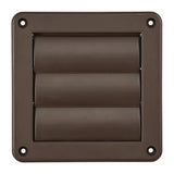 Lambro 4-In. Plastic Wall Exhaust Dryer Vent with 3 Louvers, 1423B, Brown