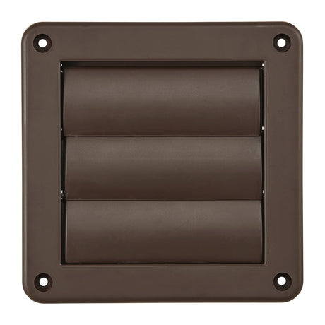 Lambro 4-In. Plastic Wall Exhaust Dryer Vent with 3 Louvers, 1423B, Brown