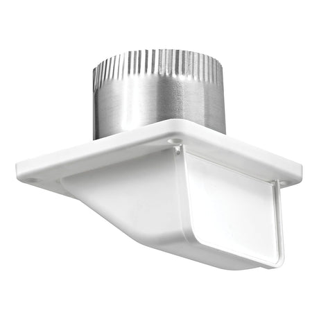 Lambro 4-In. White Plastic Under Eave Vent with Weather Damper and Tail Pipe