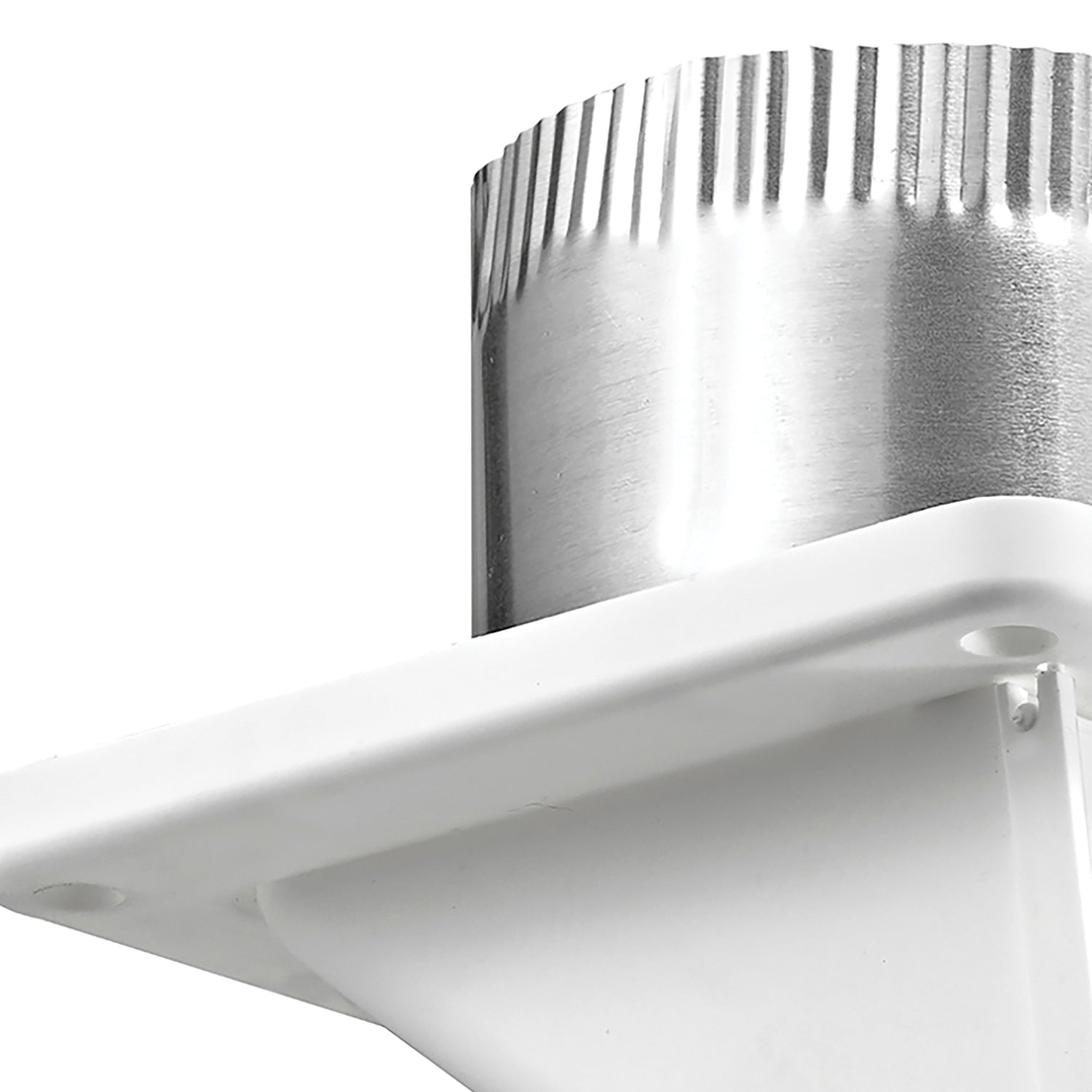 Lambro 4-In. White Plastic Under Eave Vent with Weather Damper and Tail Pipe
