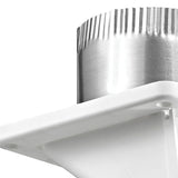 Lambro 4-In. White Plastic Under Eave Vent with Weather Damper and Tail Pipe