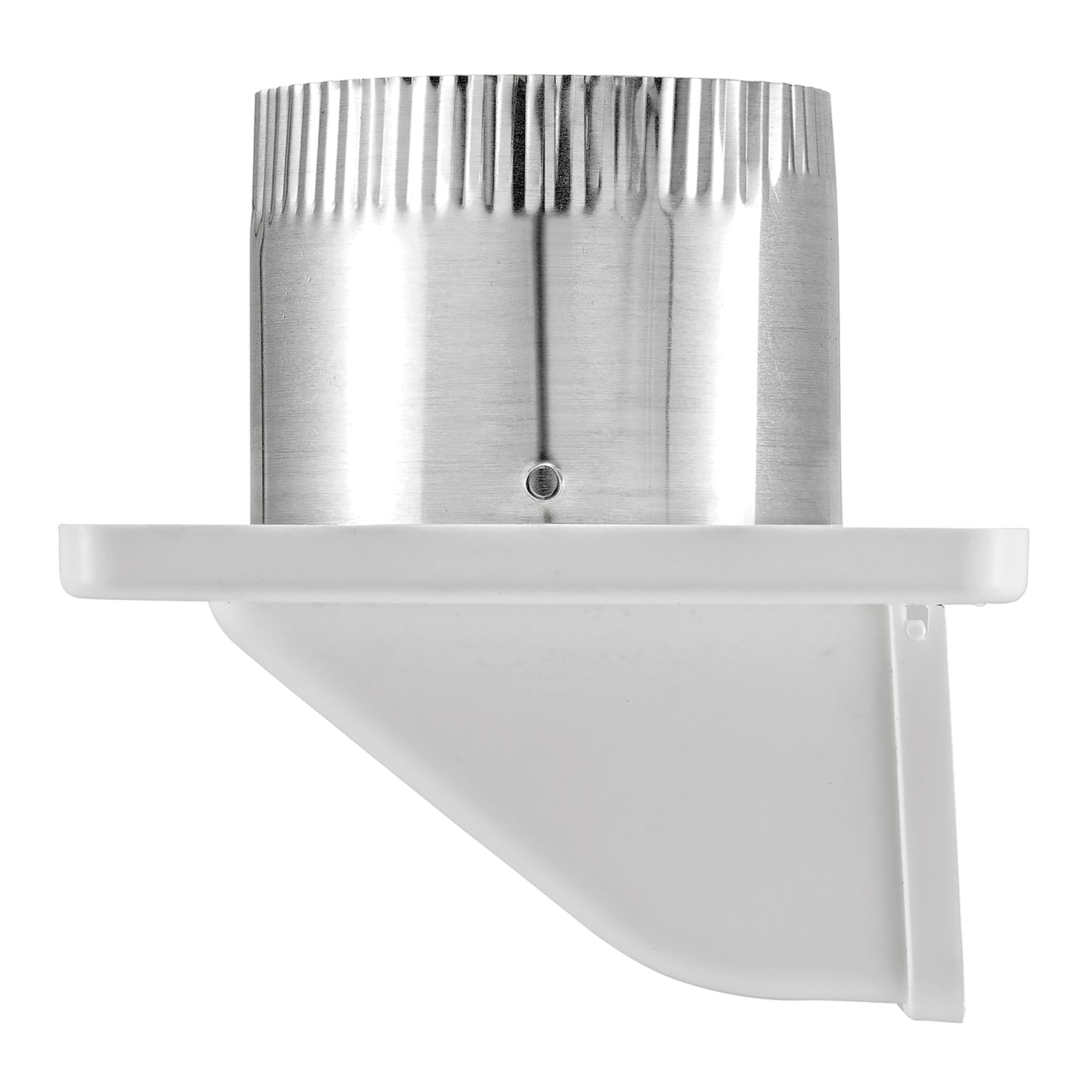 Lambro 4-In. White Plastic Under Eave Vent with Weather Damper and Tail Pipe