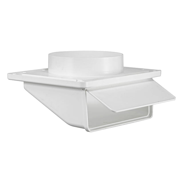Lambro 6-In. Plastic Exhaust Soffit Bath Fan Vent with Damper, 146W, White