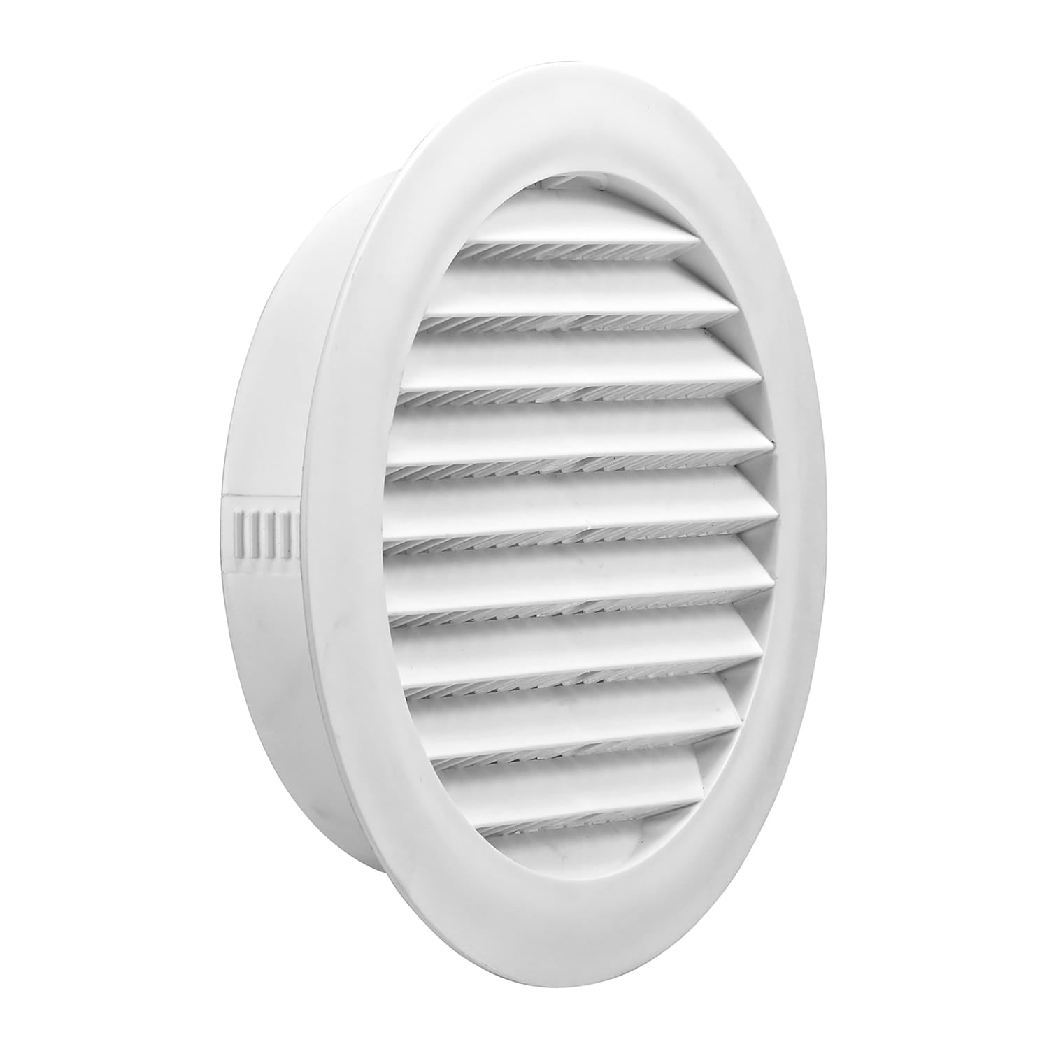 Lambro Plastic Flush-Mount Round Vent with Friction-Fit Collar, White, 6 In.
