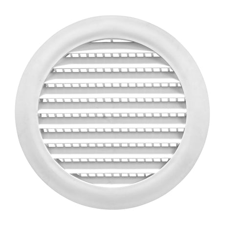 Lambro Plastic Flush-Mount Round Vent with Friction-Fit Collar, White, 6 In.