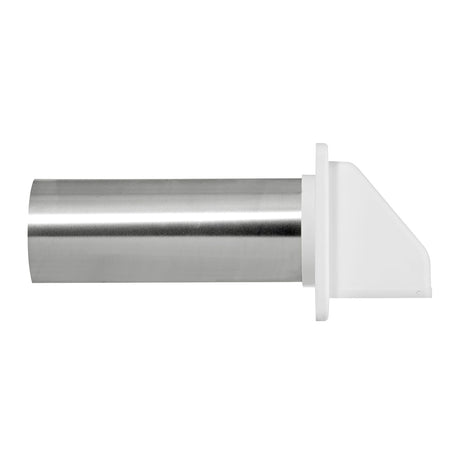 Lambro 4-In. Plastic Wall Exhaust Hood Dryer Vent with Damper, Removable Screen, and 11-In. Pipe, No Interior Trim Plate, White, 224W-B