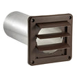 Lambro 4-In. Plastic Wall Exhaust Louvered Dryer Vent with 11-In. Pipe, No Interior Trim Plate, Brown