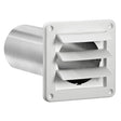 Lambro 4-In. Plastic Wall Exhaust Louvered Dryer Vent with 11-In. Pipe, No Interior Trim Plate, White