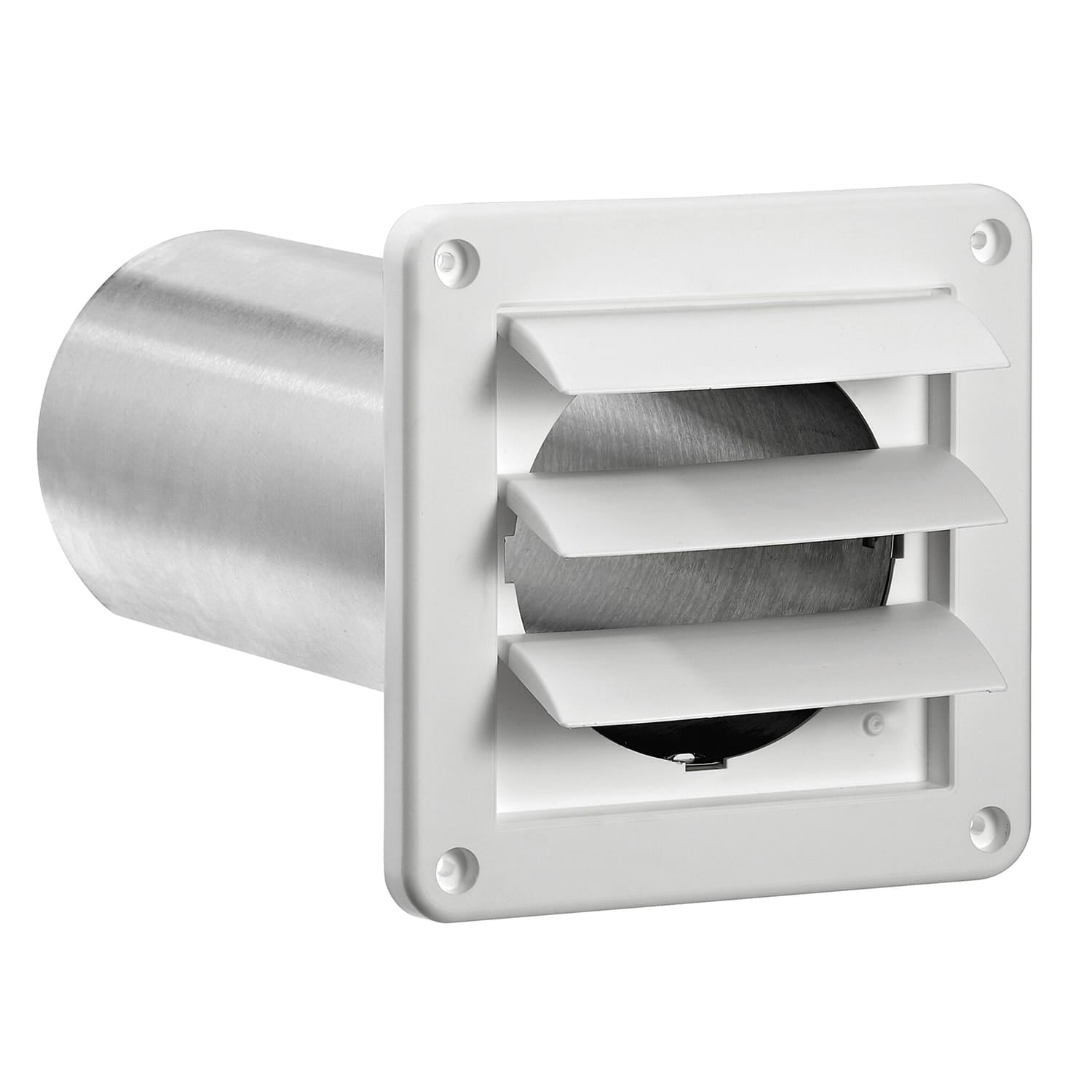 Lambro 4-In. White Plastic Louvered Vent