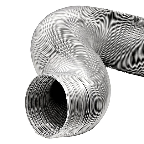 Lambro 8-Ft. Flexible Aluminum Semi-Rigid Double-Lock Air Duct, 4 In. Diameter