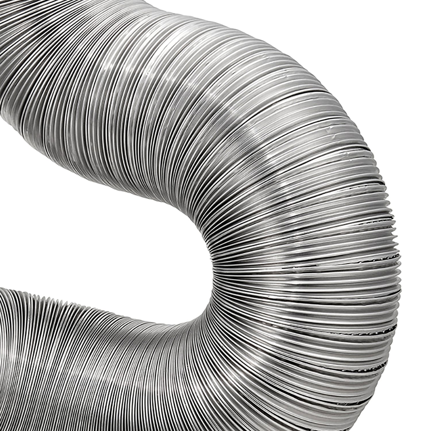 Lambro 8-Ft. Flexible Aluminum Semi-Rigid Double-Lock Air Duct, 4 In. Diameter