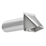 Lambro 4-In. Aluminum Wall Exhaust Hood Vent with Damper and 11-In. Pipe, No Interior Trim Plate, 3440