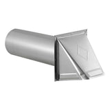 Lambro 4-In. 26-Gauge Galvanized Steel Wall Exhaust Hood Dryer Vent with Damper and 11-In. Pipe, 34400G