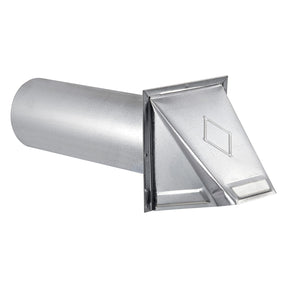 Lambro 4-In. 26-Gauge Galvanized Steel Wall Exhaust Hood Bath Fan Vent with Damper, Wire-Mesh Screen, and 11-In. Pipe, 34400G