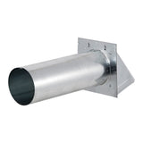 Lambro 4-In. 26-Gauge Galvanized Steel Wall Exhaust Hood Bath Fan Vent with Damper, Wire-Mesh Screen, and 11-In. Pipe, 34400G