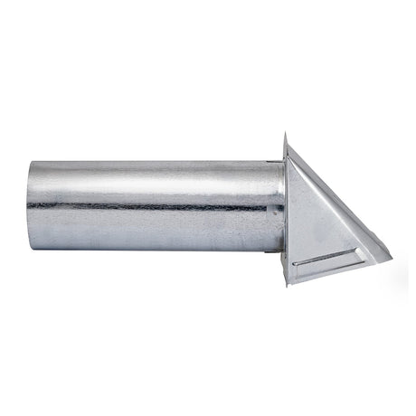 Lambro 4-In. 26-Gauge Galvanized Steel Wall Exhaust Hood Bath Fan Vent with Damper, Wire-Mesh Screen, and 11-In. Pipe, 34400G