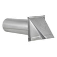 Lambro 4-In. 26-Gauge Galvanized Steel Fresh Air Intake Vent with Wire-Mesh Screen and 11-In. Pipe, No Damper, 34400GNDMS