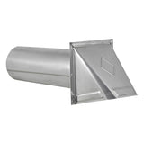 Lambro 4-In. 26-Gauge Galvanized Steel Fresh Air Intake Vent with Wire-Mesh Screen and 11-In. Pipe, No Damper, 34400GNDMS