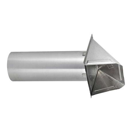 Lambro 4-In. 26-Gauge Galvanized Steel Fresh Air Intake Vent with Wire-Mesh Screen and 11-In. Pipe, No Damper, 34400GNDMS
