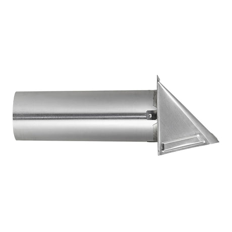 Lambro 4-In. 26-Gauge Galvanized Steel Fresh Air Intake Vent with Wire-Mesh Screen and 11-In. Pipe, No Damper, 34400GNDMS