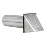 Lambro 4-In. Aluminum Wall Exhaust Hood Vent with Damper and 11-In. Pipe, No Interior Trim Plate, 3440