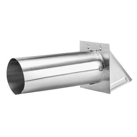 Lambro 4-In. Aluminum Wall Exhaust Hood Vent with Damper and 11-In. Pipe, No Interior Trim Plate, 3440