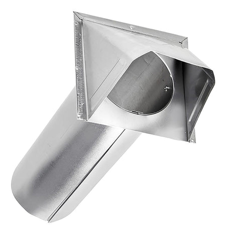 Lambro 4-In. Aluminum Wall Exhaust Hood Vent with Damper and 11-In. Pipe, No Interior Trim Plate, 3440