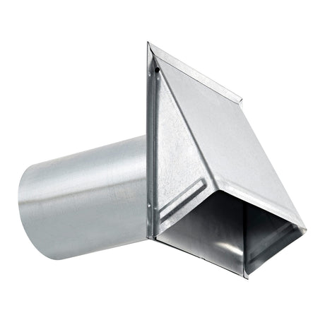 Lambro 6-In. 26-Gauge Galvanized Steel Exhaust Wall Hood Vent with Damper and 11-In. Pipe, 3460G-11