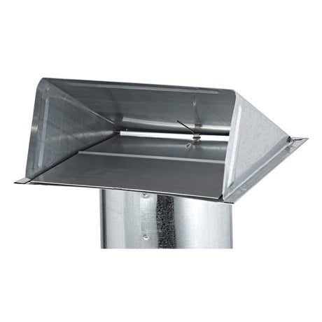 Lambro 6-In. 26-Gauge Galvanized Steel Exhaust Wall Hood Vent with Damper and 11-In. Pipe, 3460G-11