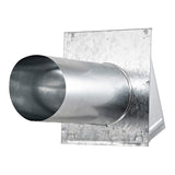Lambro 6-In. 26-Gauge Galvanized Steel Wall Exhaust Hood Bath Fan Vent with Damper, Wire Mesh Screen, and 11-In. Pipe, 3460GMS-11