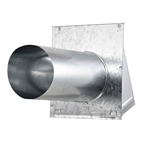 Lambro 6-In. 26-Gauge Galvanized Steel Wall Exhaust Hood Bath Fan Vent with Damper, Wire Mesh Screen, and 11-In. Pipe, 3460GMS-11