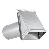 Lambro 6-In. 26-Gauge Galvanized Steel Wall Exhaust Hood Bath Fan Vent with Damper, Wire Mesh Screen, and 11-In. Pipe, 3460GMS-11