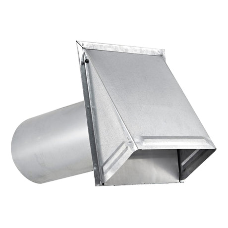 Lambro 6-In. 26-Gauge Galvanized Steel Wall Exhaust Hood Bath Fan Vent with Damper, Wire Mesh Screen, and 11-In. Pipe, 3460GMS-11