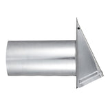 Lambro 6-In. 26-Gauge Galvanized Steel Wall Exhaust Hood Bath Fan Vent with Damper, Wire Mesh Screen, and 11-In. Pipe, 3460GMS-11