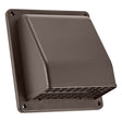 Lambro 6-In. Plastic Wall Exhaust or Air Intake Vent with Hinged Screen, Removable Damper, and 1.25-In. Collar, 3510, Brown