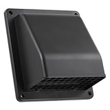 Lambro 6-In. Plastic Wall Exhaust or Air Intake Vent with Hinged Screen, Removable Damper, and 1.25-In. Collar, 3510, Black
