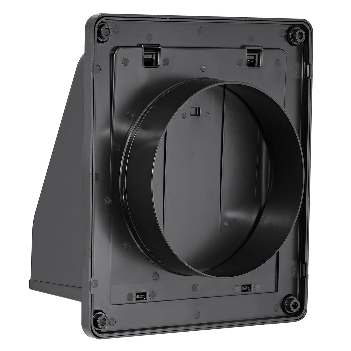 Lambro 6-In. Plastic Wall Exhaust or Air Intake Vent with Hinged Screen, Removable Damper, and 1.25-In. Collar, 3510, Black