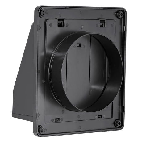 Lambro 6-In. Plastic Wall Exhaust or Air Intake Vent with Hinged Screen, Removable Damper, and 1.25-In. Collar, 3510, Black