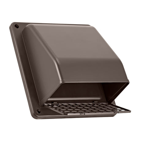 Lambro 6-In. Plastic Wall Exhaust or Air Intake Vent with Hinged Screen, Removable Damper, and 1.25-In. Collar, 3510, Brown