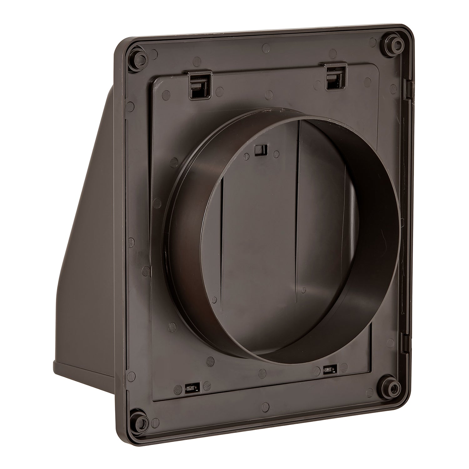 Lambro 6-In. Plastic Wall Exhaust or Air Intake Vent with Hinged Screen, Removable Damper, and 1.25-In. Collar, 3510, Brown
