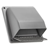 Lambro 6-In. Plastic Wall Exhaust or Air Intake Vent with Hinged Screen, Removable Damper, and 1.25-In. Collar, 3510, Gray