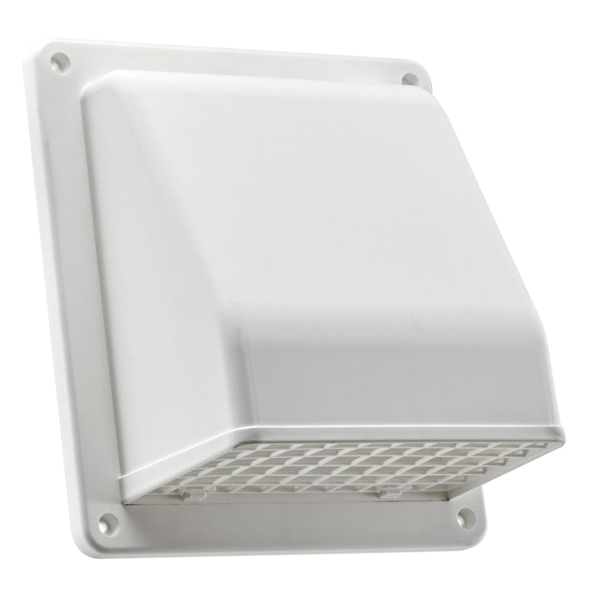 Lambro 6-In. Plastic Wall Exhaust or Air Intake Vent with Hinged Screen, Removable Damper, and 1.25-In. Collar, 3510, White