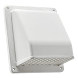 Lambro 6-In. Plastic Wall Exhaust or Air Intake Vent with Hinged Screen, Removable Damper, and 1.25-In. Collar, 3510, White