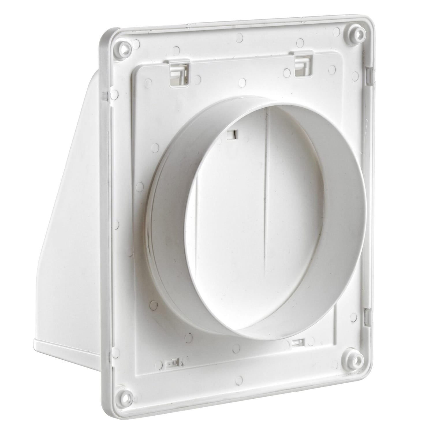 Lambro 6-In. Plastic Wall Exhaust or Air Intake Vent with Hinged Screen, Removable Damper, and 1.25-In. Collar, 3510, White